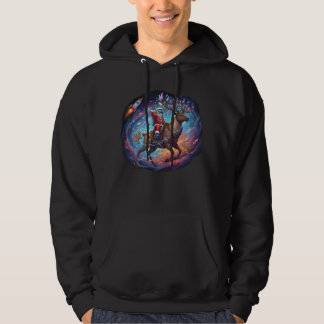 Santa Astronaut Riding Flying Reindeer Space Chris Hoodie