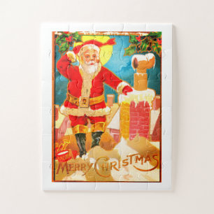 Santa at a chimney jigsaw puzzle