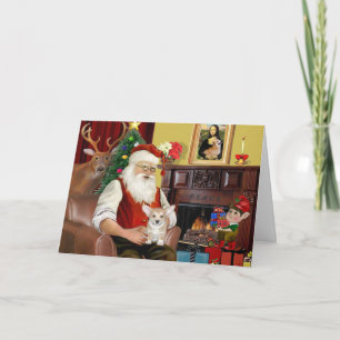 Santa At Home - Welsh Corgi Pup Holiday Card