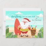 Santa At The Beach Christmas Card<br><div class="desc">A delightful Christmas card featuring Santa at the beach. (Vector created by jcomp - www.freepik.com). The card is easy to customise with your wording, font and font colour. Not exactly what you're looking for? All our products can be custom designed to meet your needs at no extra charge. Simply contact...</div>