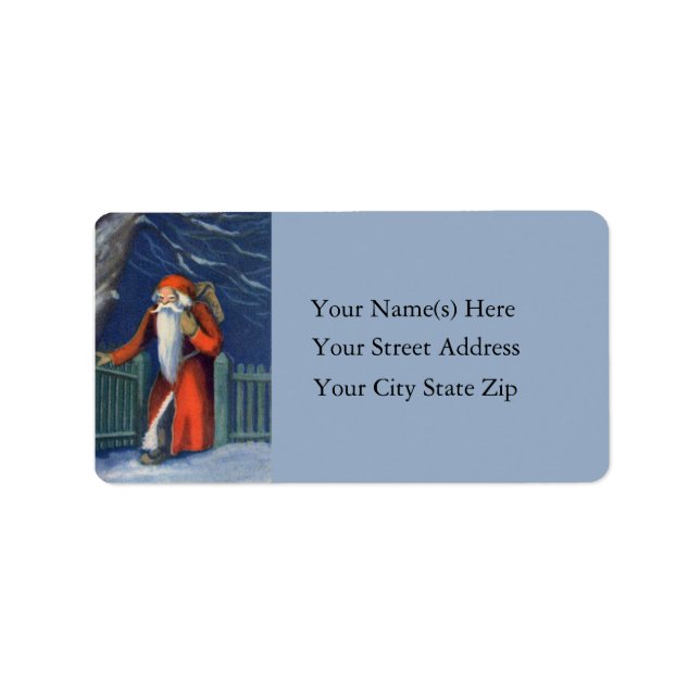 Santa At The Gate Vintage Address Label (Front)