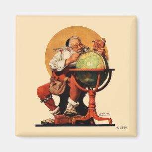 Santa at the Globe Magnet