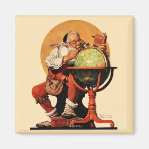 Santa at the Globe Magnet