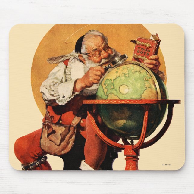Santa at the Globe Mouse Pad (Front)