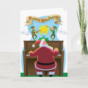 Santa at the Piano Holiday Card