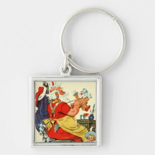 Santa at Work Key Ring