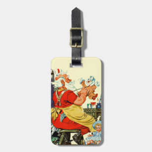 Santa at Work Luggage Tag