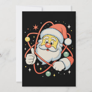 Santa Atom Christmas Science Xmas Holiday Card