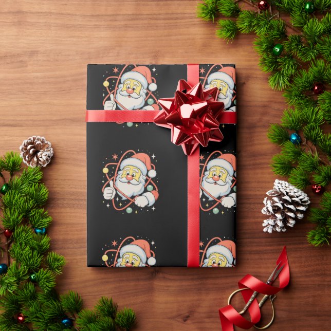 Santa Atom Christmas Science Xmas Holiday Wrapping Paper (Holiday Gift)