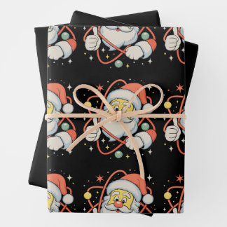 Santa Atom Christmas Science Xmas Holiday Wrapping Paper Sheet