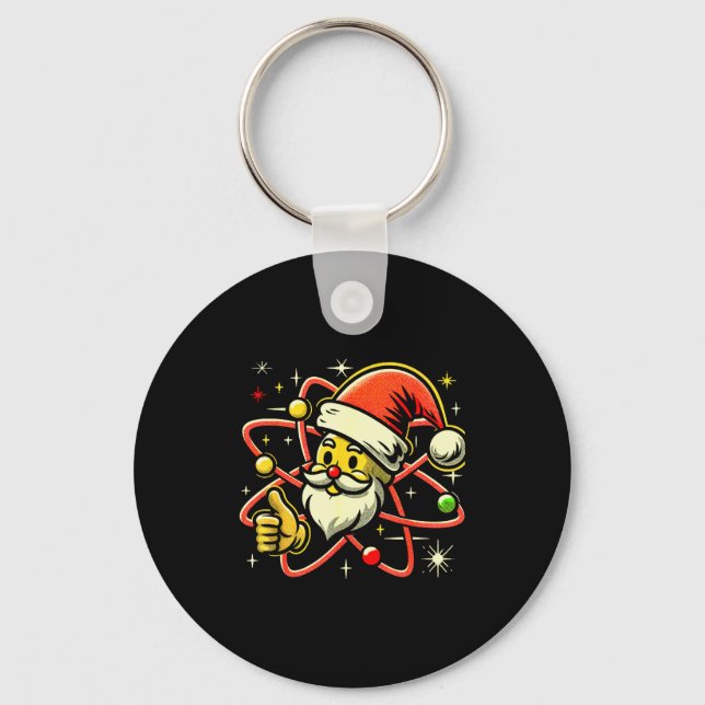 Santa Atom Christmas Thumbs Up Radiation Nuclear F Key Ring (Front)