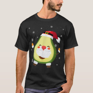Santa Avocado Christmas Cute Avocado Fruit  T-Shirt