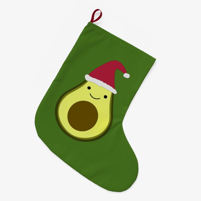 Santa Avocado Christmas Stocking (Front (Hanging))