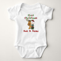 Santa Baby and Reindeer First Christmas Bodysuit