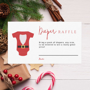 Santa Baby Baby Shower Christmas Diaper Raffle Enclosure Card