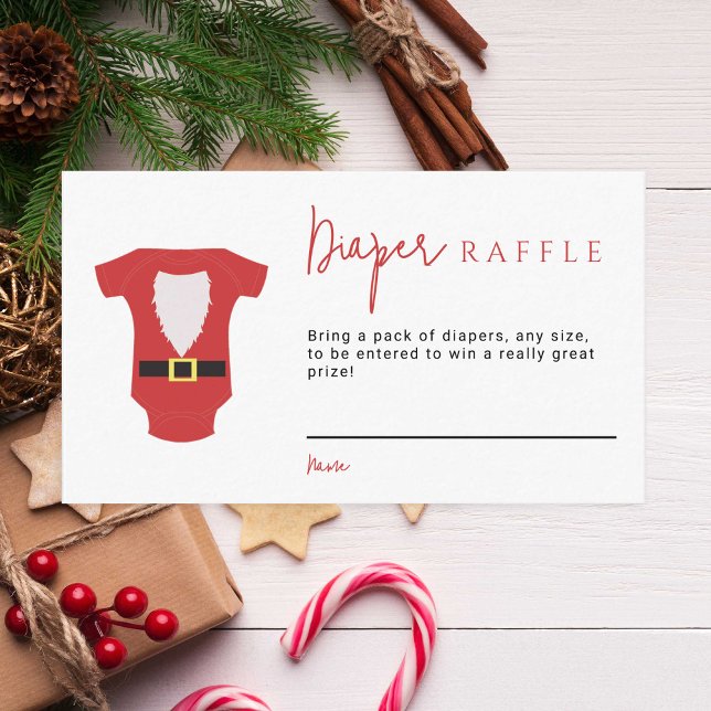 Santa Baby Baby Shower Christmas Diaper Raffle Enclosure Card (Creator Uploaded)