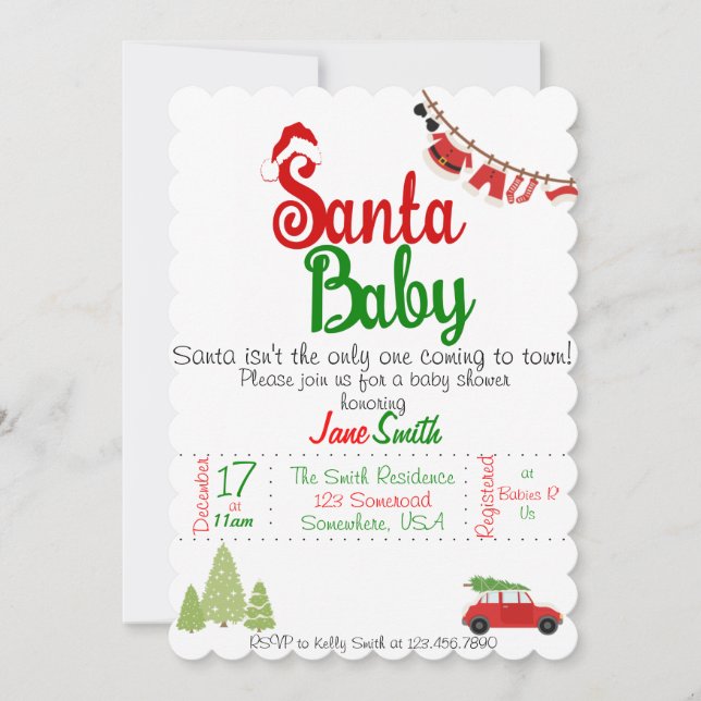 Santa Baby Baby Shower Invitation (Front)