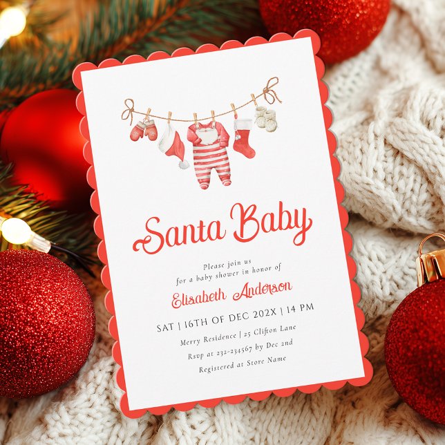 Santa Baby Baby Shower Invitation (Creator Uploaded)
