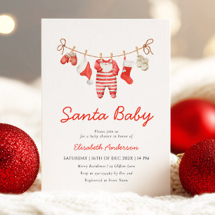 Santa Baby Baby Shower Invitation