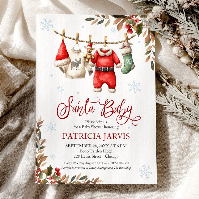 Santa Baby Baby Shower Invitation (Creator Uploaded)