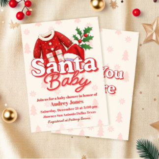 Santa Baby Baby Shower Invitation