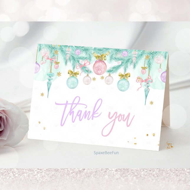 Santa Baby Baby shower Thank You Card (Santa Baby Baby Shower, thank you card,baby shower invitation, enclosure card, holiday baby shower, )