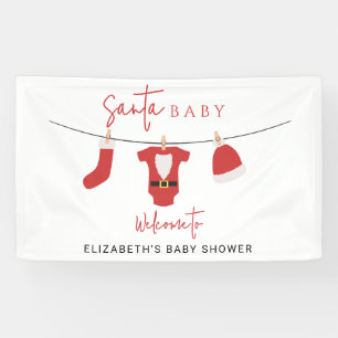 Santa Baby Baby Shower Welcome Christmas Banner