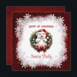 Santa Baby Bear 1st Christmas New baby Holiday Card<br><div class="desc">Christmas card with an adorable baby polar bear for all the new babies out there :). Easily personalise this Christmas card with your own text - Kate Eden Art.</div>