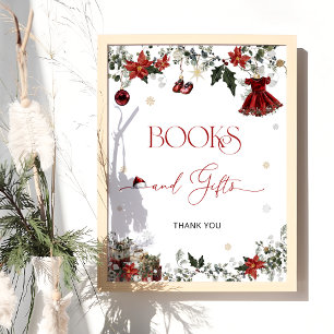 Santa Baby Books and Gifts Girl Baby Shower Poster
