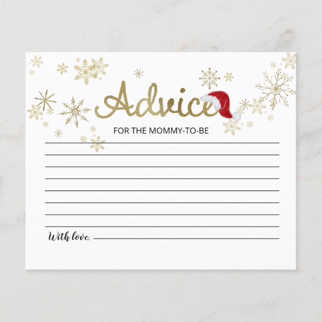 Santa Baby Budget Baby Shower Advice Cards (Front)