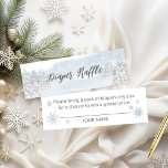 Santa Baby Christmas Baby Diaper Raffle Mini Business Card<br><div class="desc">Adorable calligraphy with snowflakes,  winter-themed baby shower invitations. Easy to personalised with your details. Check the collection to find matching items as enclosure cards.</div>