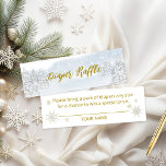 Santa Baby Christmas Baby Diaper Raffle Mini Business Card<br><div class="desc">Adorable calligraphy with snowflakes,  winter-themed baby shower invitations. Easy to personalised with your details. Check the collection to find matching items as enclosure cards.</div>
