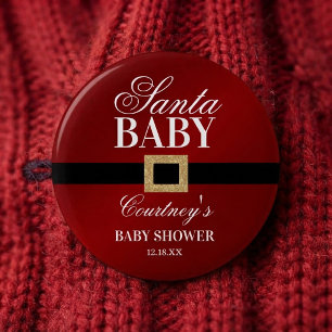 Santa Baby Christmas Baby Shower 6 Cm Round Badge