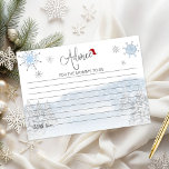 Santa Baby Christmas Baby Shower Advice Cards<br><div class="desc">Adorable calligraphy with snowflakes,  winter-themed baby shower invitations. Easy to personalised with your details. Check the collection to find matching items as enclosure cards.</div>