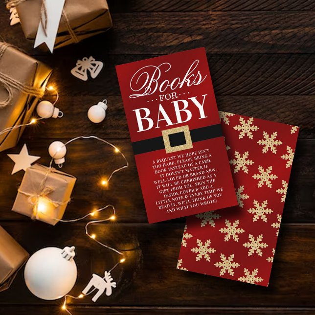 Santa Baby | Christmas Baby Shower Books For Baby Enclosure Card (Creator Uploaded)