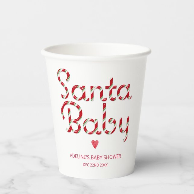 Santa Baby Christmas Baby Shower Cups (Front)