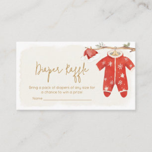 Santa Baby Christmas Baby Shower Diaper Raffle Enclosure Card