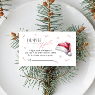 Santa Baby Christmas Baby Shower Diaper Raffle Enclosure Card