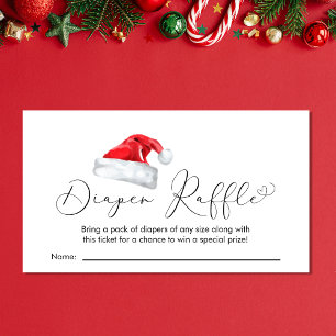 Santa Baby Christmas Baby Shower Diaper Raffle Enclosure Card