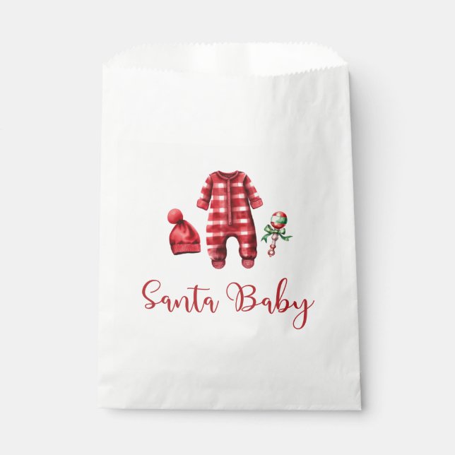 Santa Baby Christmas Baby Shower Favour Bag (Front)