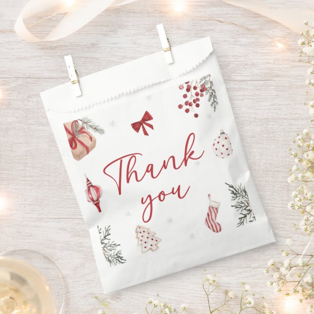Santa Baby Christmas Baby Shower Favour Bag (Clipped)