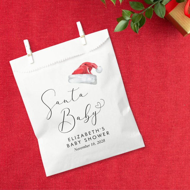 Santa Baby Christmas Baby Shower Favour Bag (Creator Uploaded)