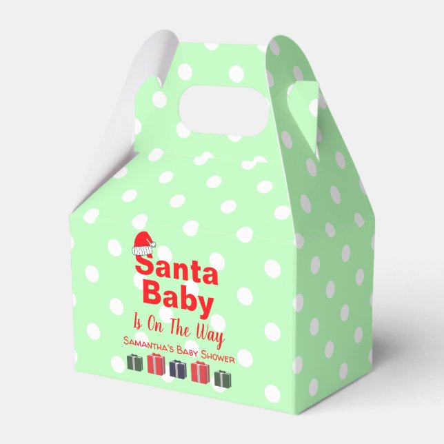 Santa Baby Christmas Baby Shower Favour Box (Front Side)