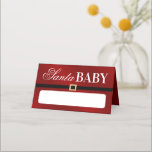 Santa Baby | Christmas Baby Shower Food Place Card<br><div class="desc">Celebrate in style with these modern and very trendy Christmas baby shower place cards. This design is easy to personalise with your special event wording and your guests will be thrilled when they see these fabulous place cards. Matching items can be found in the collection.</div>