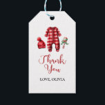 Santa Baby Christmas Baby Shower Gift Tags<br><div class="desc">Santa Baby Christmas themed baby shower with baby clothes and black buffalo plaid.</div>