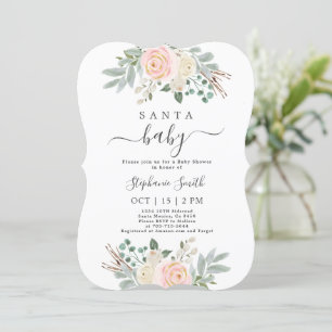 Santa Baby Christmas Baby Shower Girl Invitation