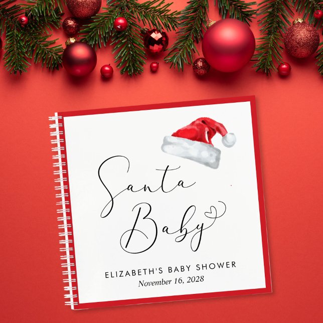 Santa Baby Christmas Baby Shower Guest Book (Creator Uploaded)