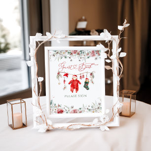 Santa Baby Christmas Baby Shower Guest Book