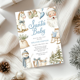 Santa Baby Christmas Baby Shower Invitation