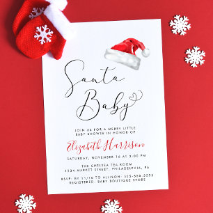 Santa Baby Christmas Baby Shower Invitation